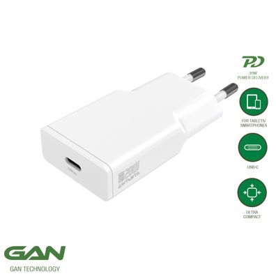 4smarts Netzladegerät PDPlug Slim 20W GaN 1C, weiß