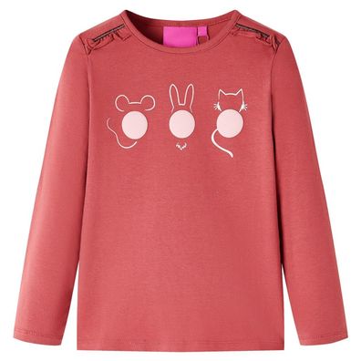 Kinder-Langarmshirt Dunkelrosa 128