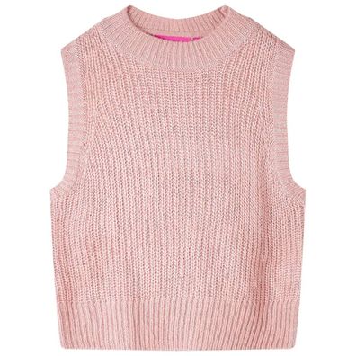 Kinder-Pulloverweste Gestrickt Hellrosa 116