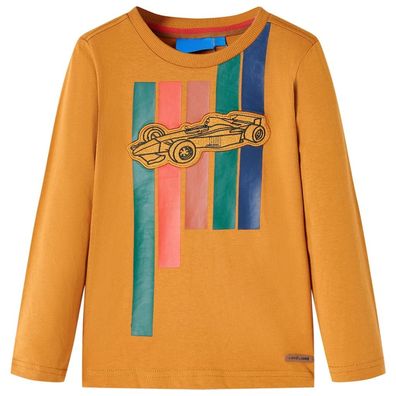 Kinder-Langarmshirt Dunkles Ocker 92