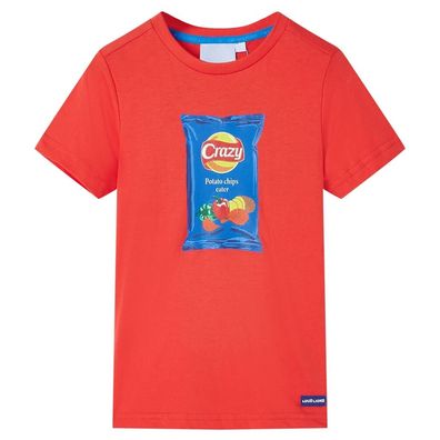 Kinder-Kurzarmshirt Rot 116