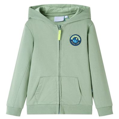 Kinder-Kapuzenpullover mit Reißverschluss Helles Khaki 128