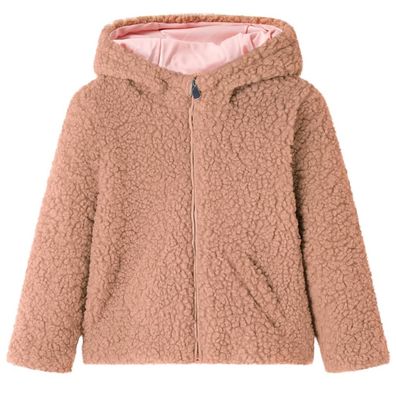 Kinder-Kapuzenjacke Teddy-Kunstpelz Heller Cognac 116