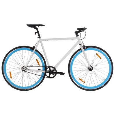 vidaXL Fahrrad mit Festem Gang Weiß und Blau 700c 51 cm