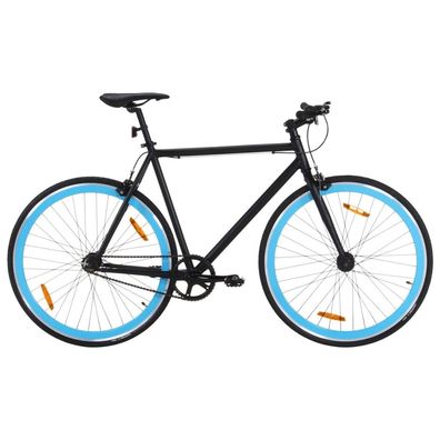 vidaXL Fahrrad mit Festem Gang Schwarz und Blau 700c 51 cm