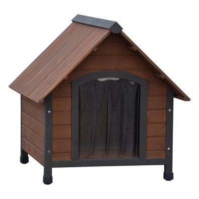 Pet Hundehütte mit Lamellentür Rustique Braun 102x82x87 cm