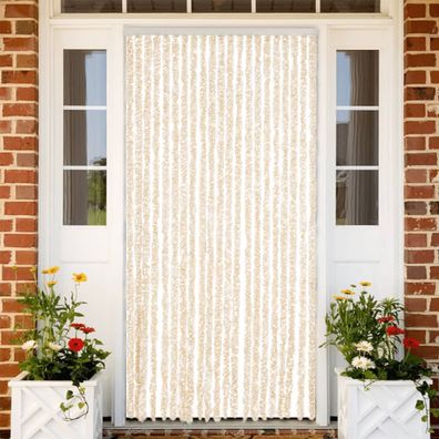 vidaXL Fliegenvorhang Beige und Weiß 90x200 cm Chenille