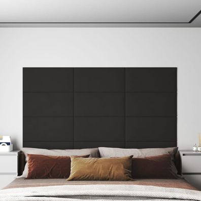 vidaXL Wandpaneele 12 Stk. Schwarz 60x30 cm Samt 2,16 m²