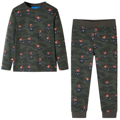 Kinderpyjama mit Langen Ärmeln Khaki 140