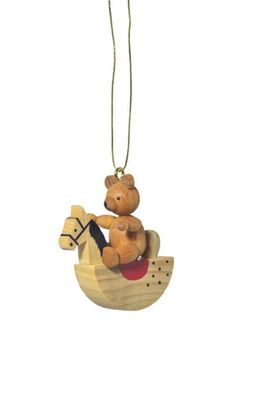 Baumbehang Teddy auf Schaukelpferd BxTxH= 2x4x5cm NEU Christbaumschmuck