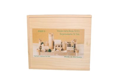 Holzspielzeug Burgbaukasten BxHxT 25,5x29x4,5cm NEU Holzbaukasten Spielsortiment