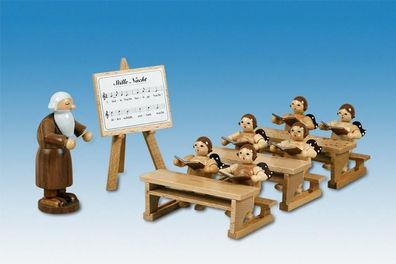 Holzfigur Petrus mit Engelschule ohne Krone Höhe 6,5cm NEU Holzengel Instrument S