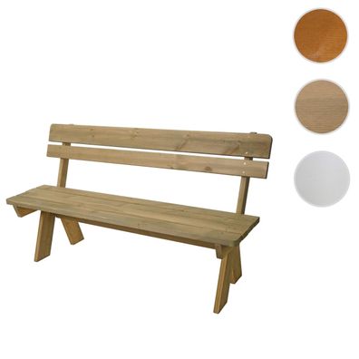 Gartenbank HWC-L66 Holzbank, Gastronomie-Qualität, Massiv-Holz 148cm