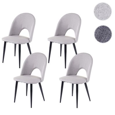 4er-Set Esszimmerstuhl HWC-D73, Stuhl Küchenstuhl, Stoff/Textil
