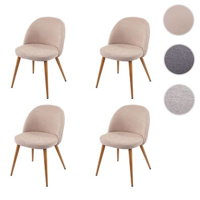 4er-Set Esszimmerstuhl HWC-D53, Stuhl Küchenstuhl, Retro 50er Jahre Stoff/Textil