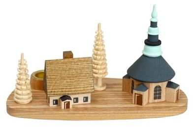 Kerzenhalter Seiffener Kirche Höhe 7,5 cm NEU Weihnachten Kerze Christi Geburt Ho