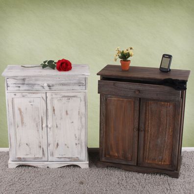 Kommode Schrank, 78x66x33cm, Shabby-Look, Vintage