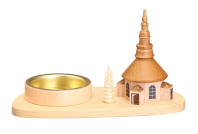 Teelichthalter Kirche natur BxHxT 16x7x5,5cm NEU Weihnachten Kerzensockel Lichtha