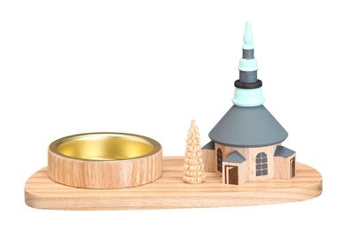 Teelichthalter Kirche bunt BxHxT 16x7x5,5cm NEU Weihnachten Kerzensockel Lichthal