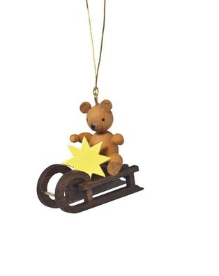 Baumbehang Teddy auf Schlitten BxTxH= 4,5x1,5x4cm NEU Christbaum Christbaumschmu