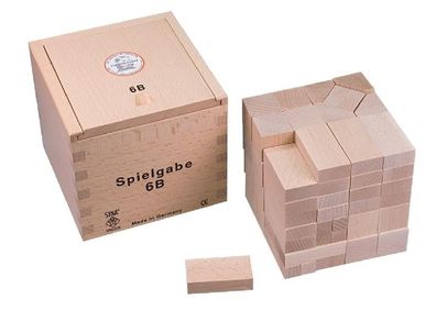 Holzspielzeug Fröbel Gabe 6B Quader &amp; Würfel 50mm LxBxH 127x127x122mm NEU