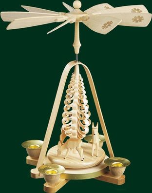 Tischpyramide Rehe natur Höhe= 28cm NEU Holzpyramide Tischdekoration Dekoration W