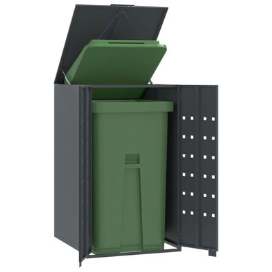 vidaXL Mülltonnenbox für 1 Tonne Anthrazit 69x79x117 cm Stahl