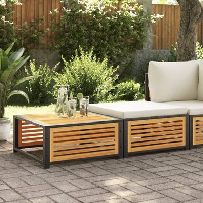 vidaXL Gartentisch mit Hocker Massivholz Akazie