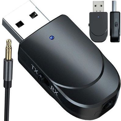 USB Bluetooth 5.0 Sender Empfänger Adapter Audio Dongle 3,5 mm AUX Kabel Retoo