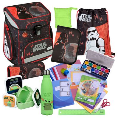 Scooli Schulranzen STAR WARS 22 Teile-Set mit Baby Yoda Trinkflasche, -Brotdosen uvm