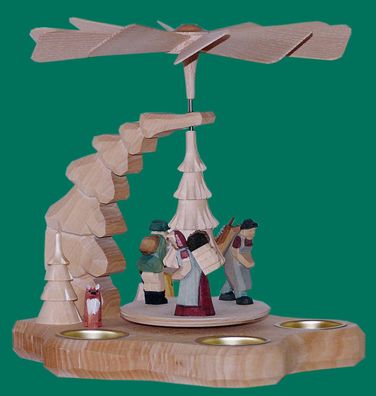 Wandpyramide Erzgebirgsfiguren geschnitzt Höhe 26cm NEU Holz