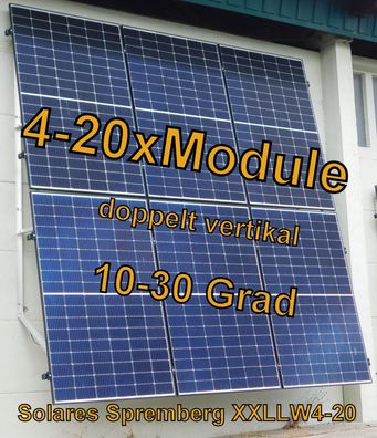 Unterkonstruktion Fassade Photovoltaik 4-10x Module doppelt vertikal XXXLLW 4-20