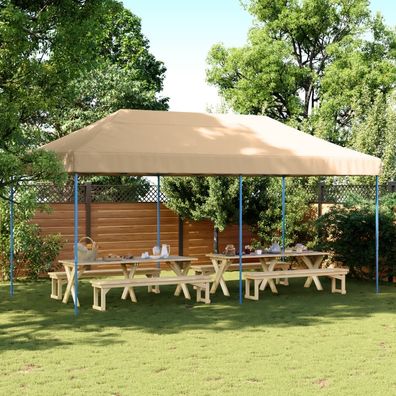 vidaXL Partyzelt Faltbar Pop-Up Beige 580x292x315 cm