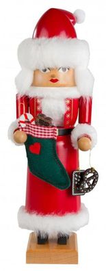 Nußknacker Mrs Santa BxTxH= 10x10x29cm NEU Weihnachten Seiffen Nutcracker Nüsse