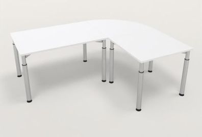 Schreibtischkombination YE1 160x200 cm Gestell Silber Winkelschreibtisch vh-büromöbel