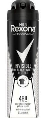 Rexona Men Unsichtbar Black + White Deodorant, 150 ml