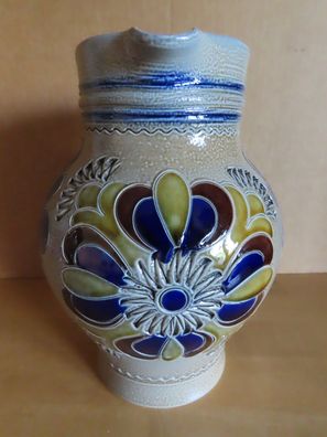 Vase Kanne Krug Bembel braun bunt E.B. Handarbeit