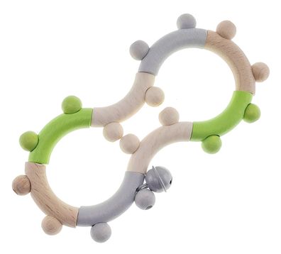 Babyspielzeug Rassel \"8\" apfelgrün BxHxT 8x16,5x2cm NEU Baby Kinderrassel