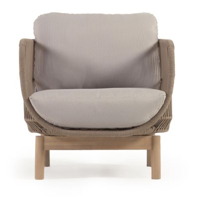 Sessel Catalina aus Seil und Akazienholz in Beige