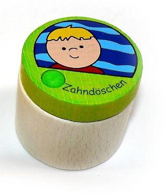 Holzspielzeug Holzdose für Milchzähne Jungen BxLxH 40x40x35mm NEU Zahn Zahnbox