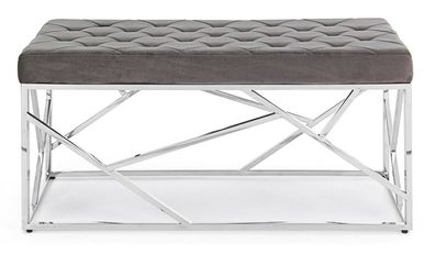 Bank Rayan 97 x 44 x 46 cm Edelstahl und Polyester Grau Sitzgelegenheit