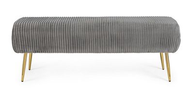 Bank Selena 129 x 45,5 x 48 cm Stahl und Polyester Grau Sitzgelegenheit