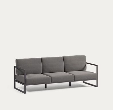 3- Sitzer Sofa Comova 225 x 85 x 85 cm Dunkelgrau Sitzgelegenheit Gartenmöbel