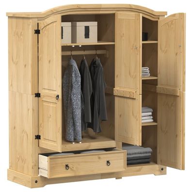 vidaXL Kleiderschrank Corona 151,5x52x170 cm Massivholz Kiefer