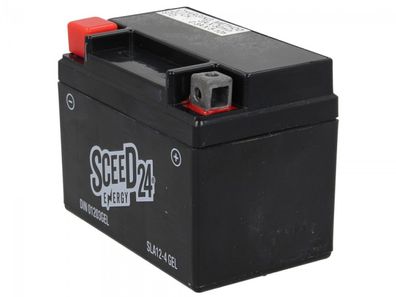 Sceed24 Batterie SLA12-4GEL, 12 V, 4 A, Gel / SLA, TOP Qualität (für YT4L-BS)