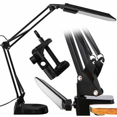 LED Schreibtischlampe Tischlampe Leselampe Büroleuchte Bürolampe 5W Schwarz Retoo