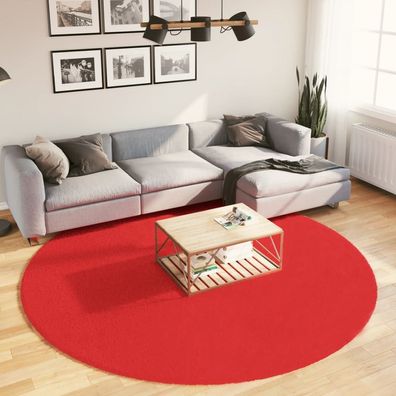 vidaXL Teppich OVIEDO Kurzflor Rot Ø 240 cm