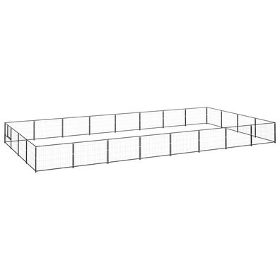 vidaXL Hundezwinger Schwarz 32 m² Stahl