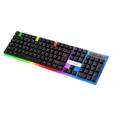 Gaming-Tastatur RGB LED Diode Illuminated Keyboard USB mit RGB-Beleuchtung Retoo