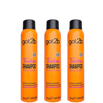 Schwarzkopf Got2b/ Trockenshampoo "Extra Textur 3x200ml/ Haarstyling